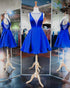 Simple Royal Blue Homecoming Dresses with V Neckline Sexy 2018 Short Prom Party Gowns